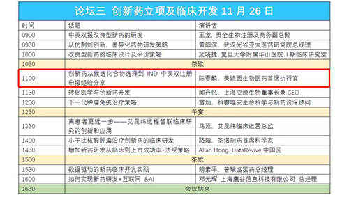 演讲题目：创新药从候选化合物选择到IND中美双注册申报经验分享 