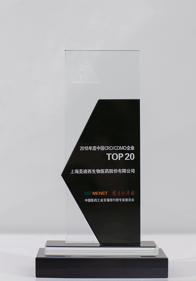 2018年度中国CRO、CDMO企业-TOP20